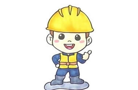 建筑工人怎么画全身简笔画