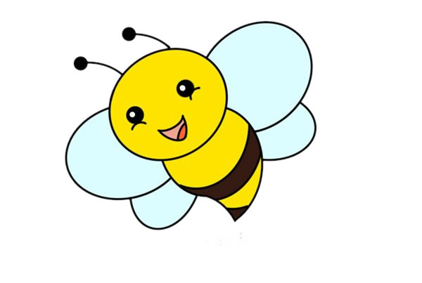 开心漂亮的小蜜蜂简笔画怎么画