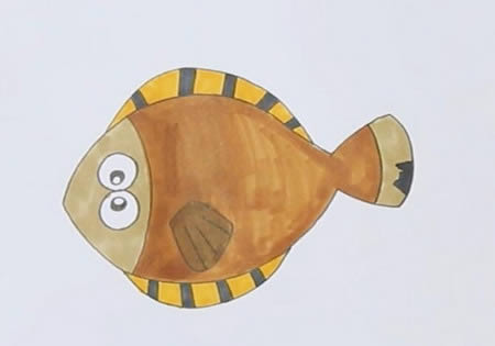 多宝鱼彩色简笔画