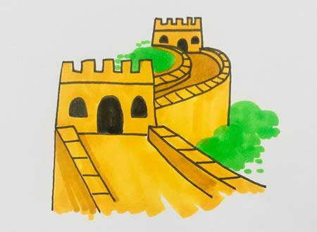 雄伟的中国万里长城简笔画