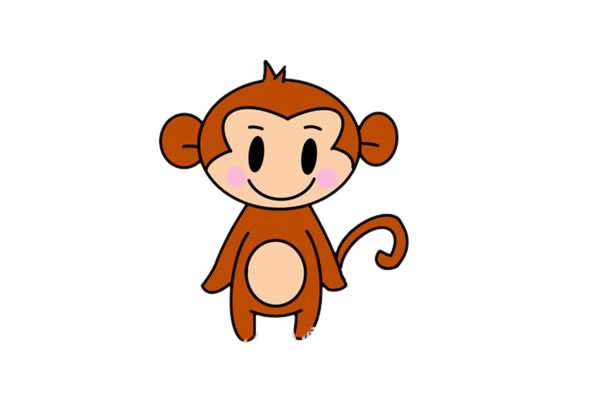简单呆萌猴子的简笔画怎样画
