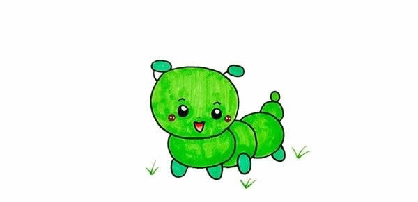 又可爱又漂亮的毛毛虫简笔画