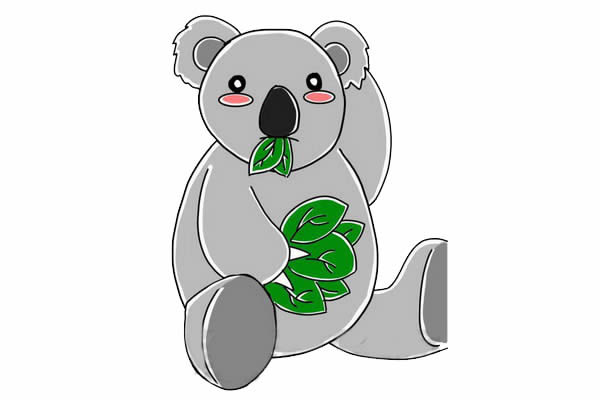 吃树叶的考拉简笔画怎么画