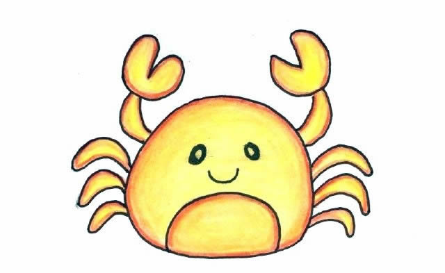 幼儿园画螃蟹最简单画法