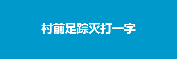 村前足踪灭打一字谜底解释