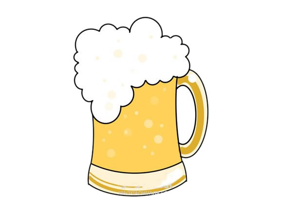 色彩啤酒的画法步骤