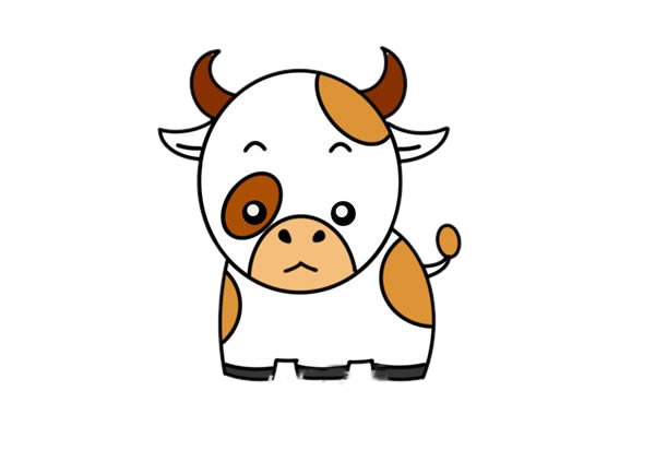 难过的小奶牛怎么画