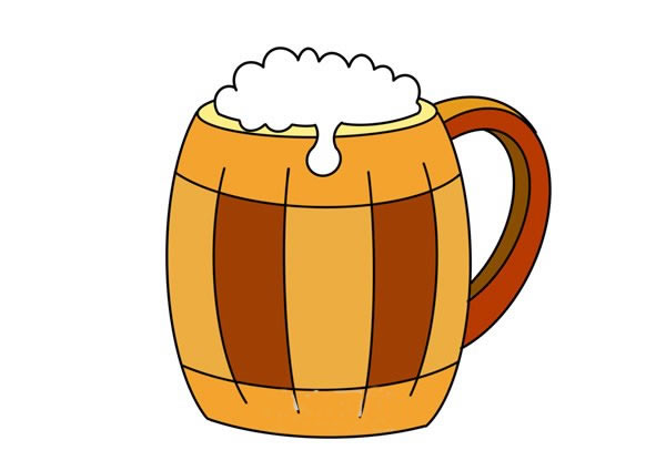 一杯啤酒简单画法怎么画