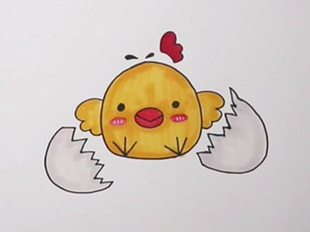 刚出壳的小鸡简笔画怎么画