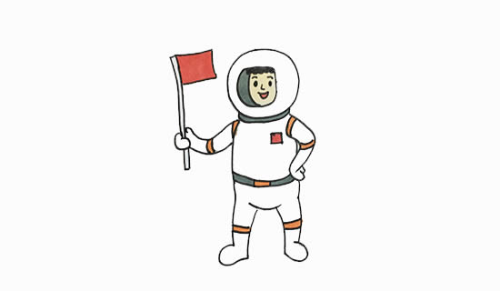 宇航员的样子怎么画