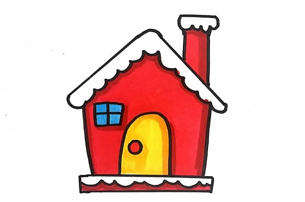 圣诞老人的小屋怎么画好看又简单