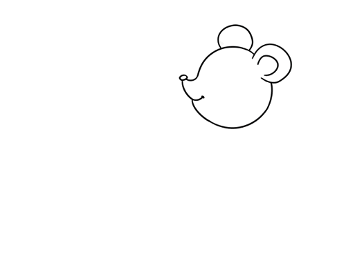老鼠妈妈和小老鼠送气球简笔画怎么画
