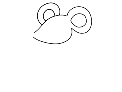 尖嘴的小老鼠简笔画怎么画