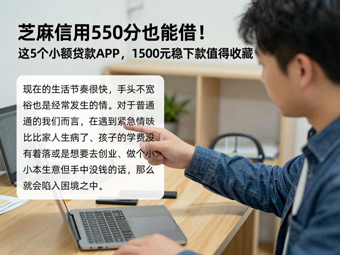 芝麻信用550分也能借!这5个小额贷款APP,1500元稳下款值得收藏