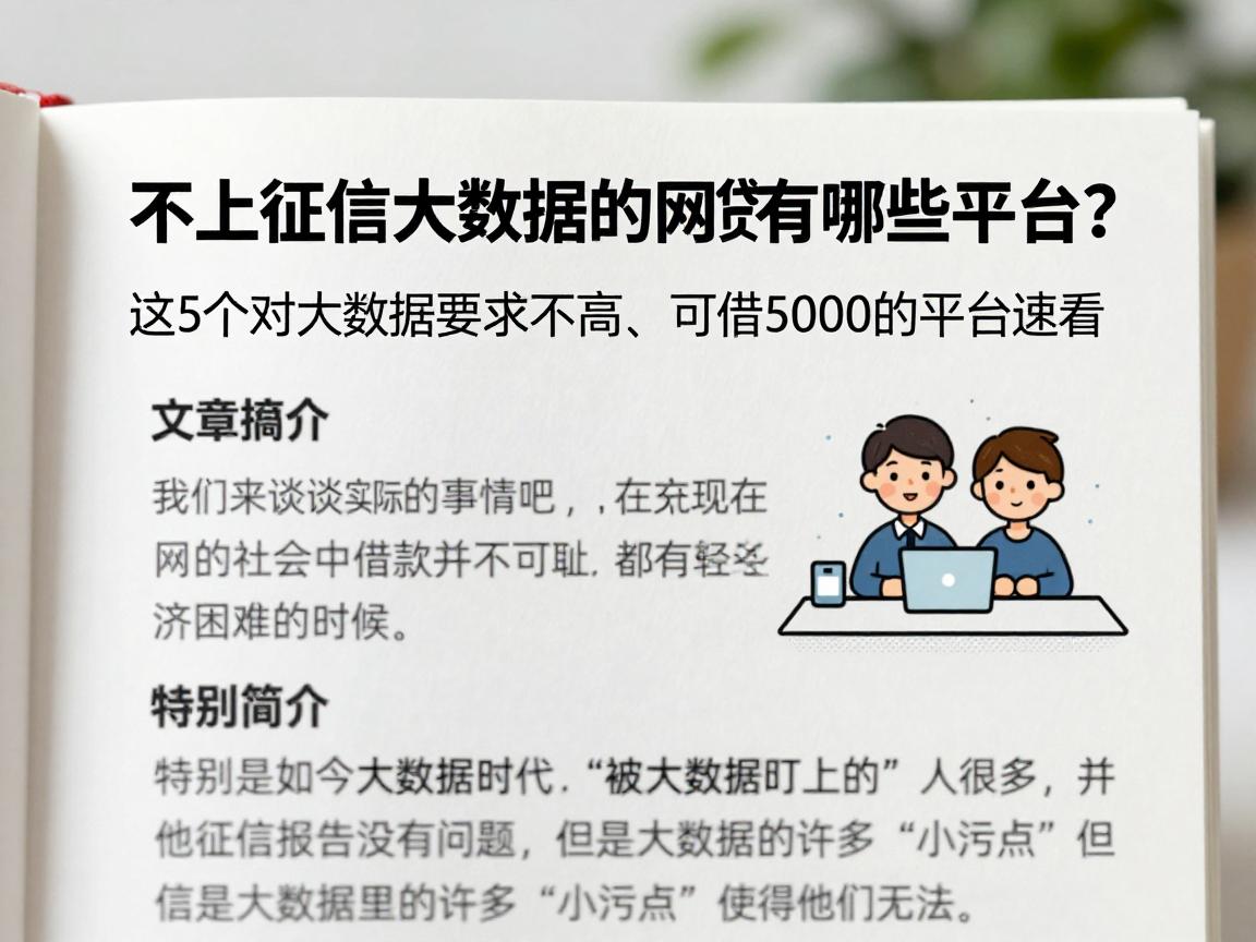 不上征信大数据的网贷有哪些平台？这5个对大数据要求不高、可借5000的平台速看