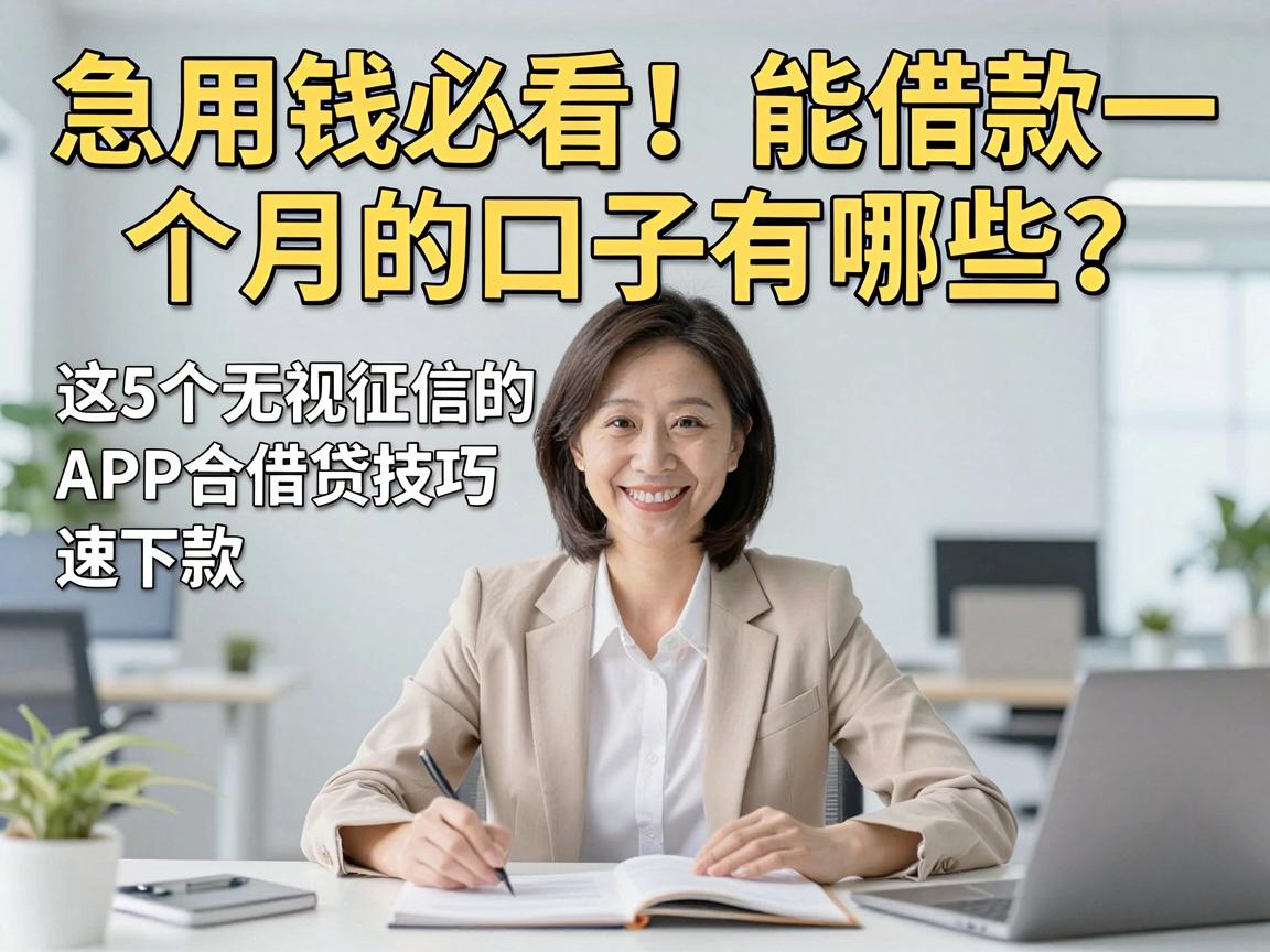 急用钱必看!能借款一个月的口子有哪些?这5个无视征信的APP整合借贷技巧速下款
