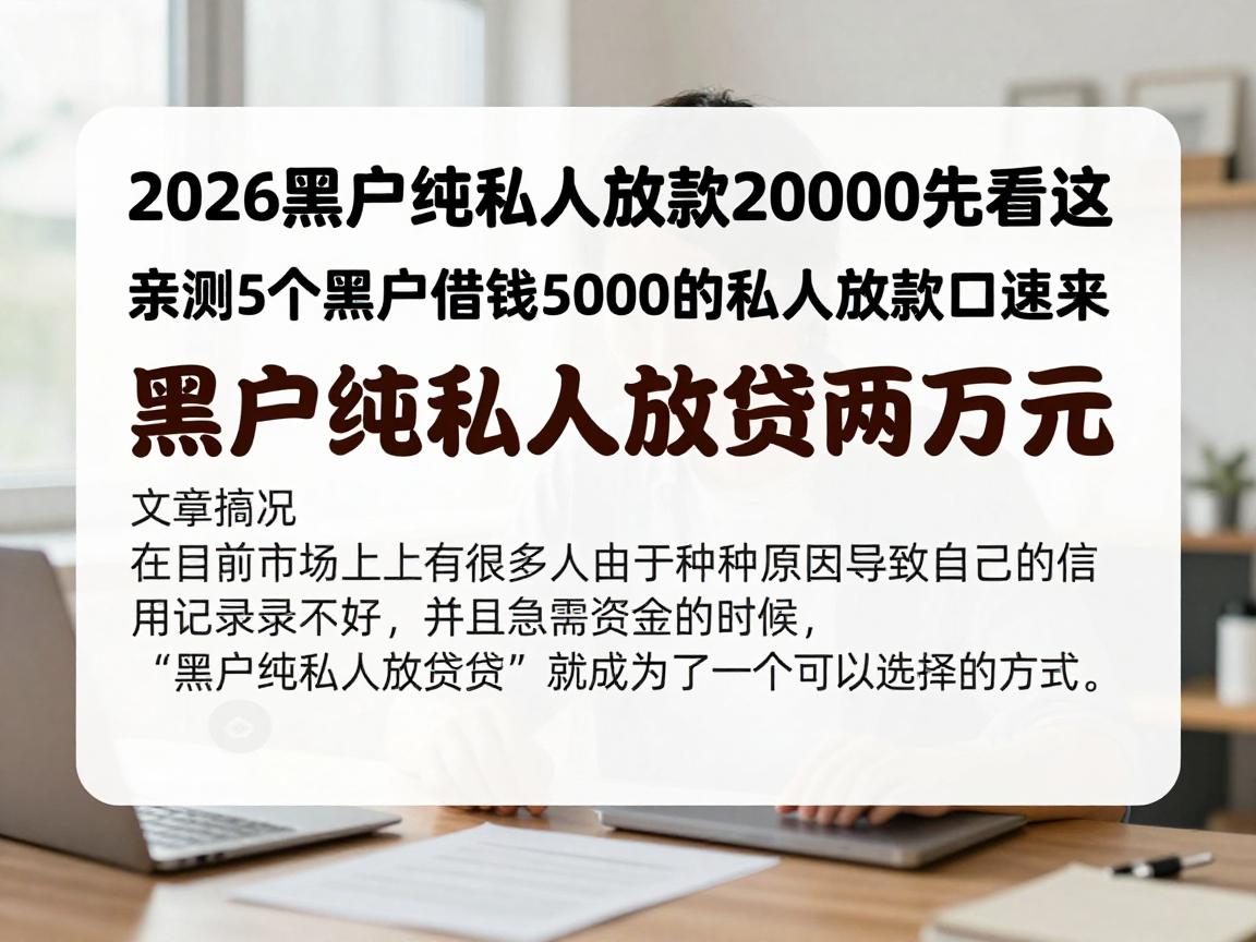 2026黑户纯私人放款20000先看这!亲测5个黑户借钱5000的私人放款口子速来