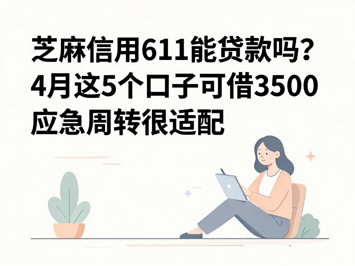 芝麻信用611能贷款吗?4月这5个口子可借3500,应急周转很适配
