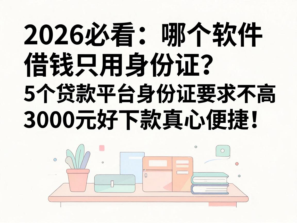 2026必看：哪个软件借钱只用身份证？这5个贷款平台身份证要求不高，3000元好下款真心便捷！