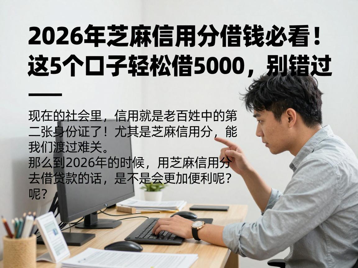 2026年芝麻信用分借钱必看!这5个口子轻松借5000,别错过