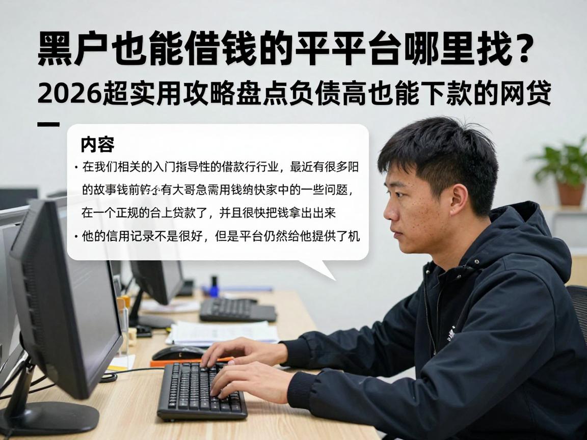 黑户也能借钱的平台哪里找?2026超实用攻略盘点负债高也能下款的网贷