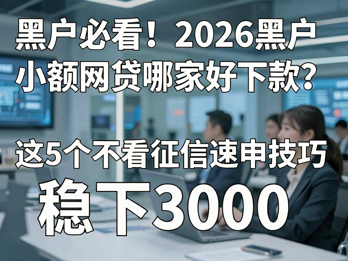 黑户必看!2026黑户小额网贷哪家好下款?这5个不看征信速申技巧稳下3000