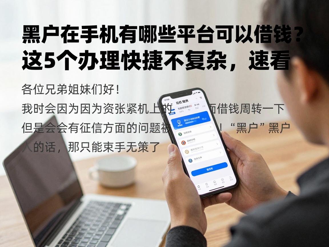 黑户在手机有哪些平台可以借钱?这5个办理快捷不复杂,速看!