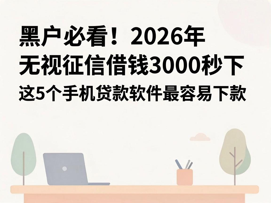 黑户必看!2026年无视征信借钱3000秒下,这5个手机贷款软件最容易下款