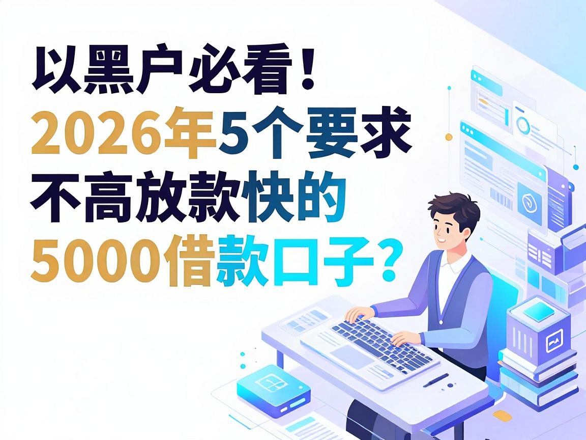 黑户必看!2026年5个要求不高放款快的5000借款口子,网贷黑户可以贷款么?