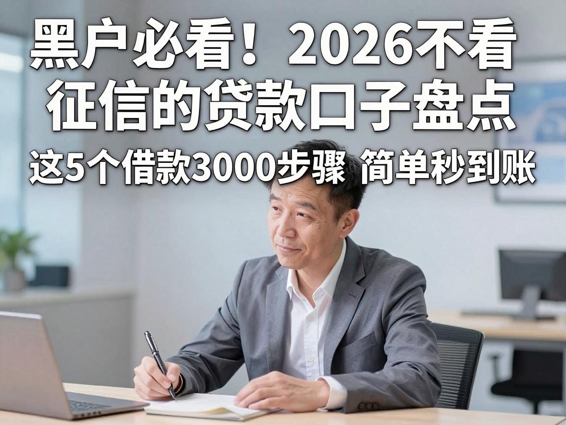 黑户必看!2026不看征信的贷款口子盘点,这5个借款3000步骤简单秒到账
