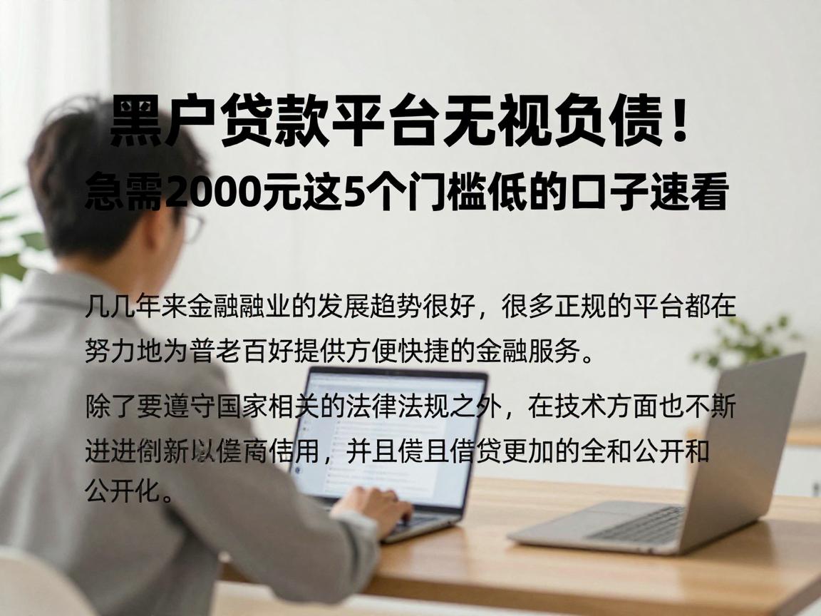 黑户贷款平台无视负债!急需2000元这5个门槛低的口子速看