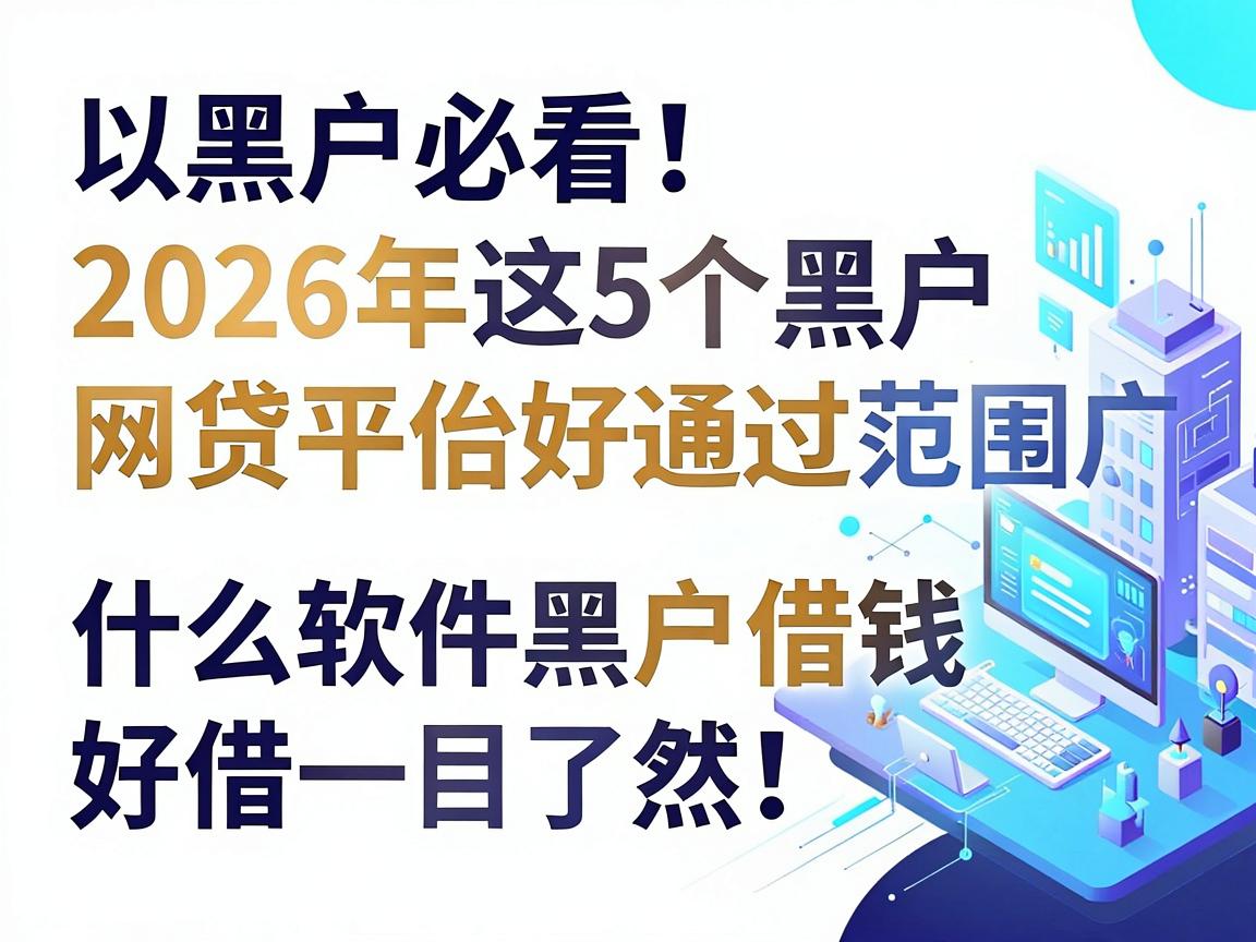 黑户必看!2026年这5个黑户网贷平台好通过、范围广,什么软件黑户借钱好借一目了然!