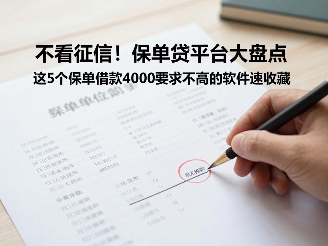 不看征信！保单贷平台大盘点，这5个保单借款4000要求不高的软件速收藏
