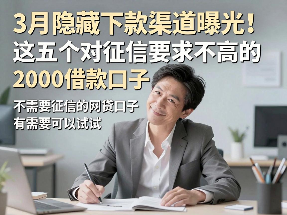 3月隐藏下款渠道曝光!这五个对征信要求不高的2000借款口子,不需要征信的网贷口子有需要可以试试