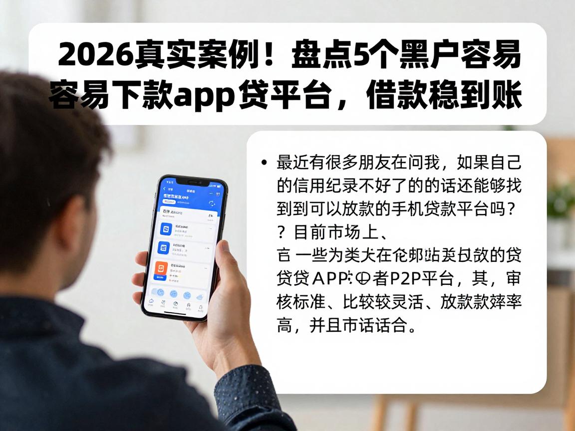 2026真实案例!盘点5个黑户容易下款的app小贷平台,借款稳到账