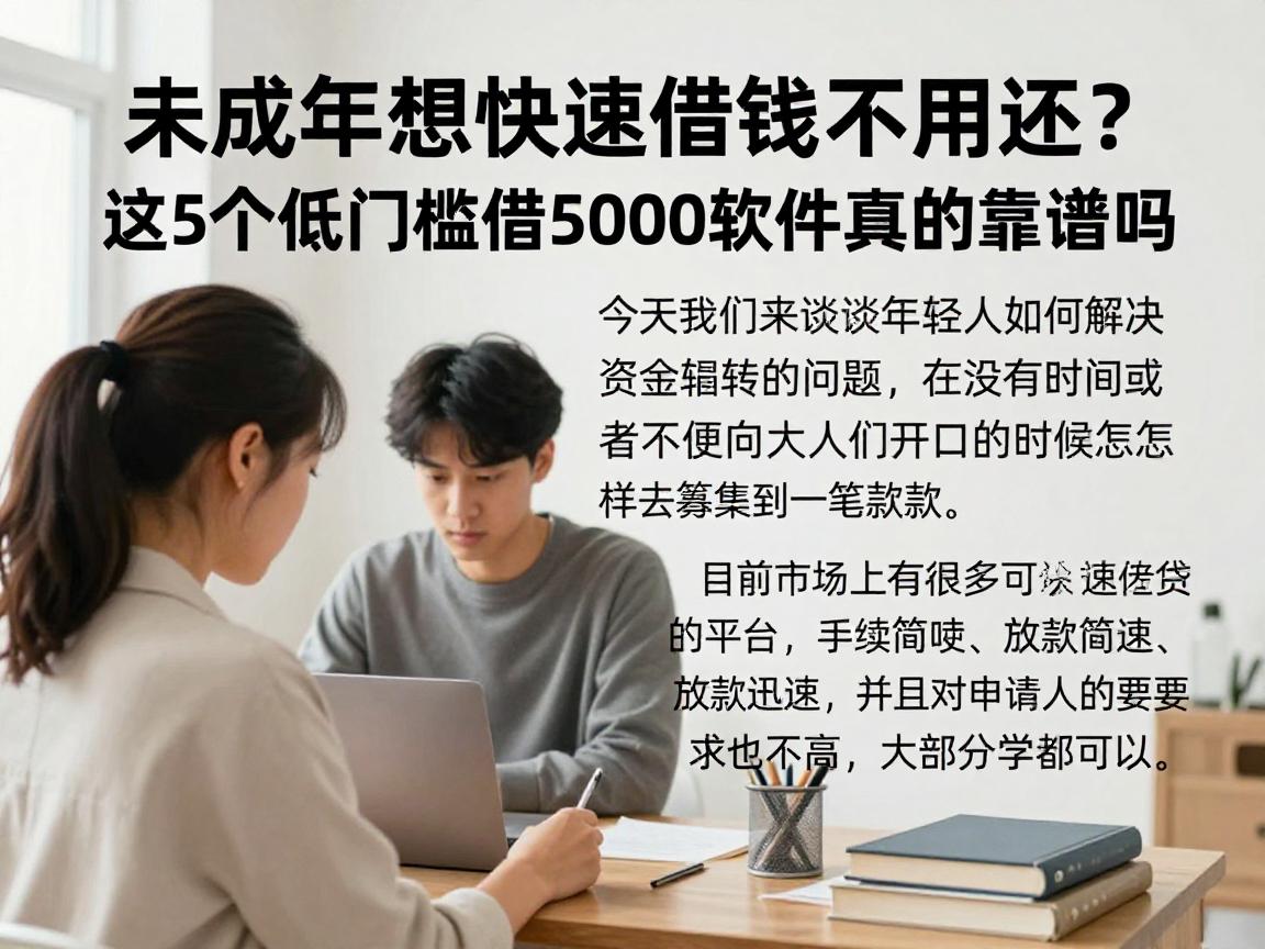未成年想快速借钱不用还?这5个低门槛借5000软件真的靠谱吗
