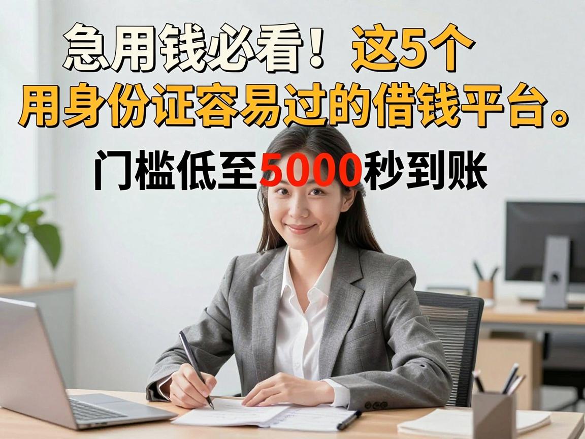 急用钱必看!这5个用身份证容易过的借钱平台,门槛低至5000秒到账