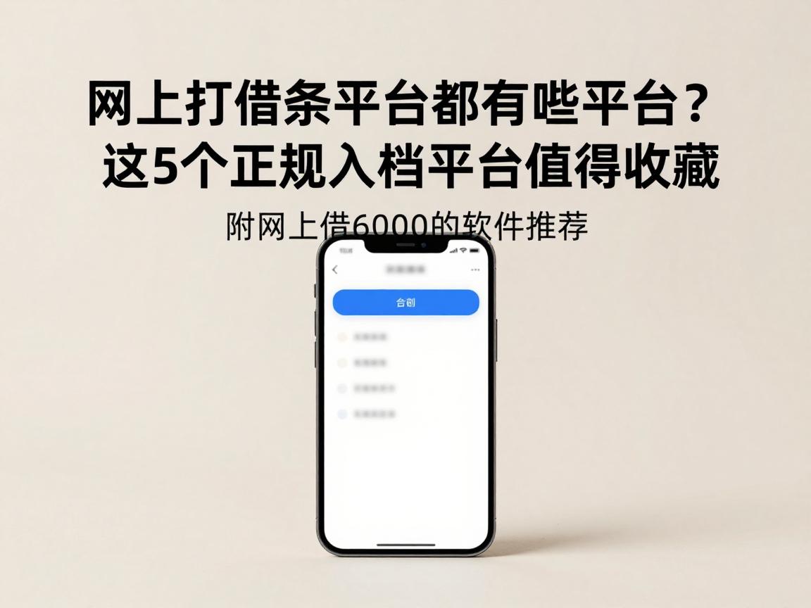 网上打借条平台都有哪些平台?这5个正规入档平台值得收藏,附网上借6000的软件推荐