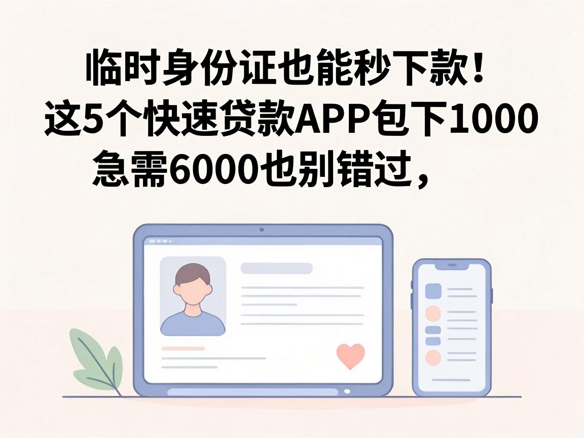 临时身份证也能秒下款！这5个快速贷款APP包下1000，急需6000也别错过