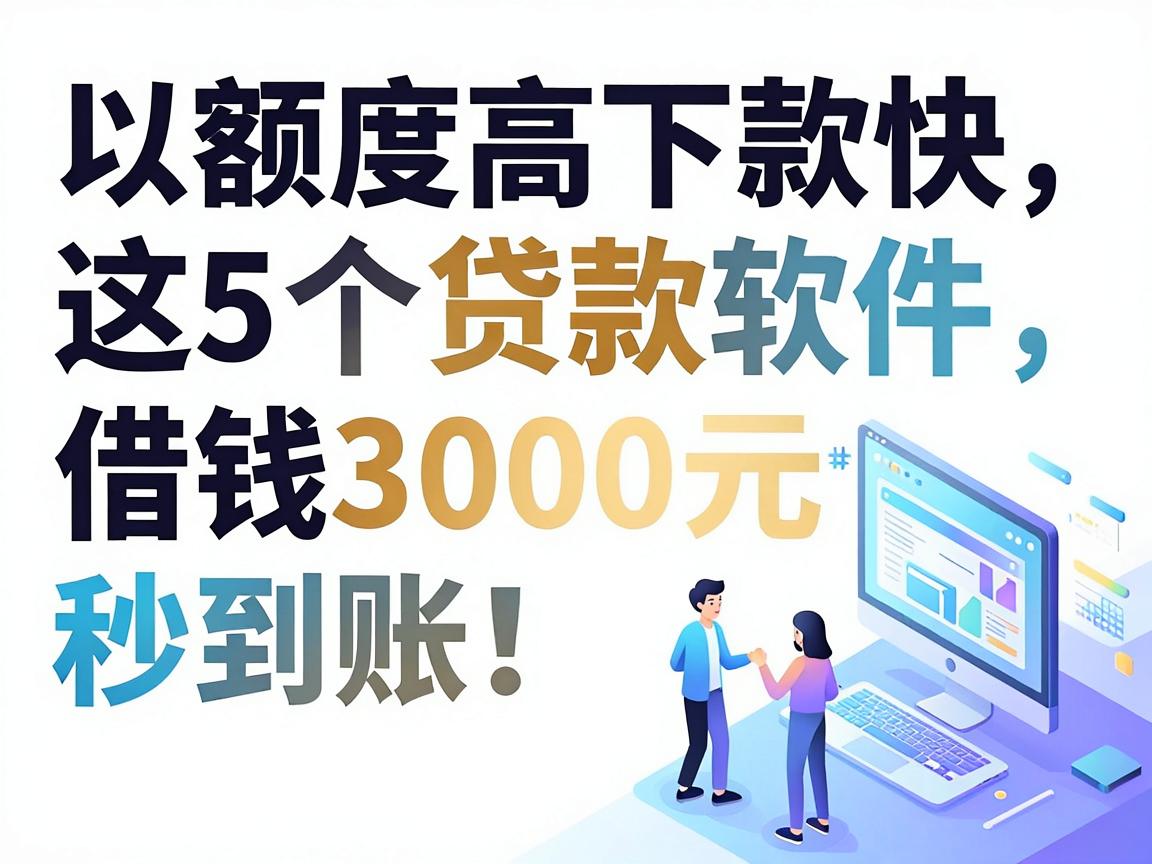 额度高下款快，这5个贷款软件借钱3000元秒到账！