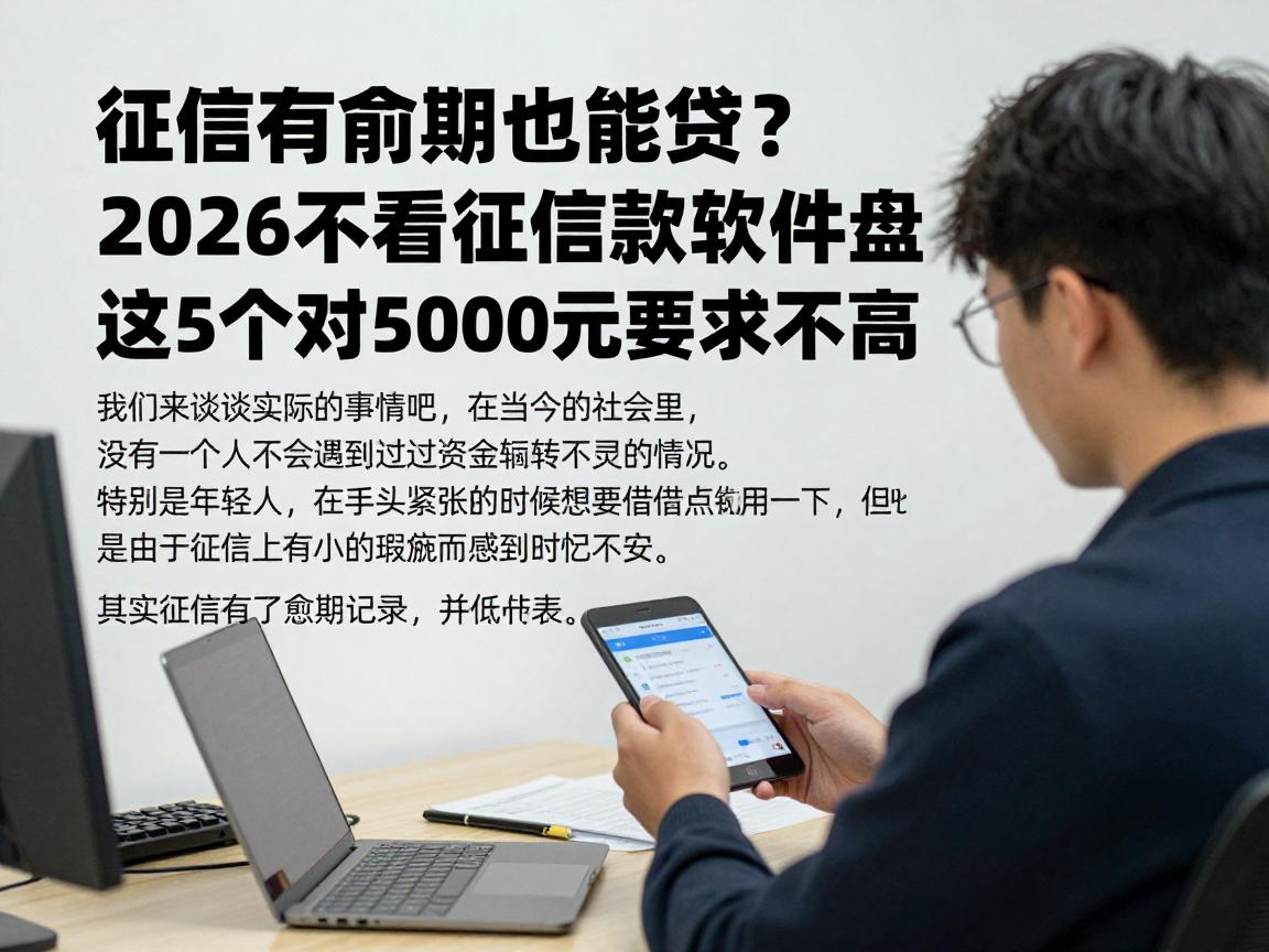 征信有逾期也能贷?2026不看征信借款软件盘点,这5个对5000元要求不高