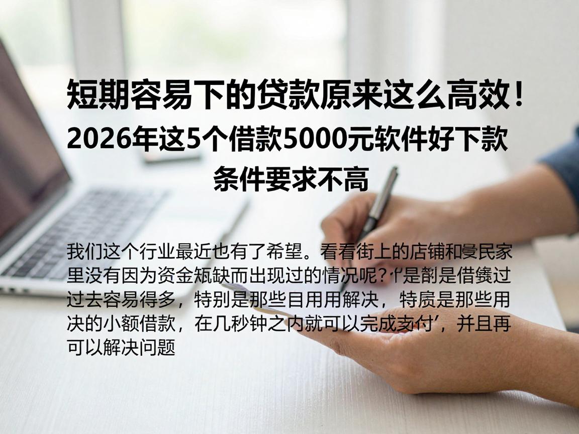 短期容易下的贷款原来这么高效!2026年这5个借款5000元软件好下款、条件要求不高