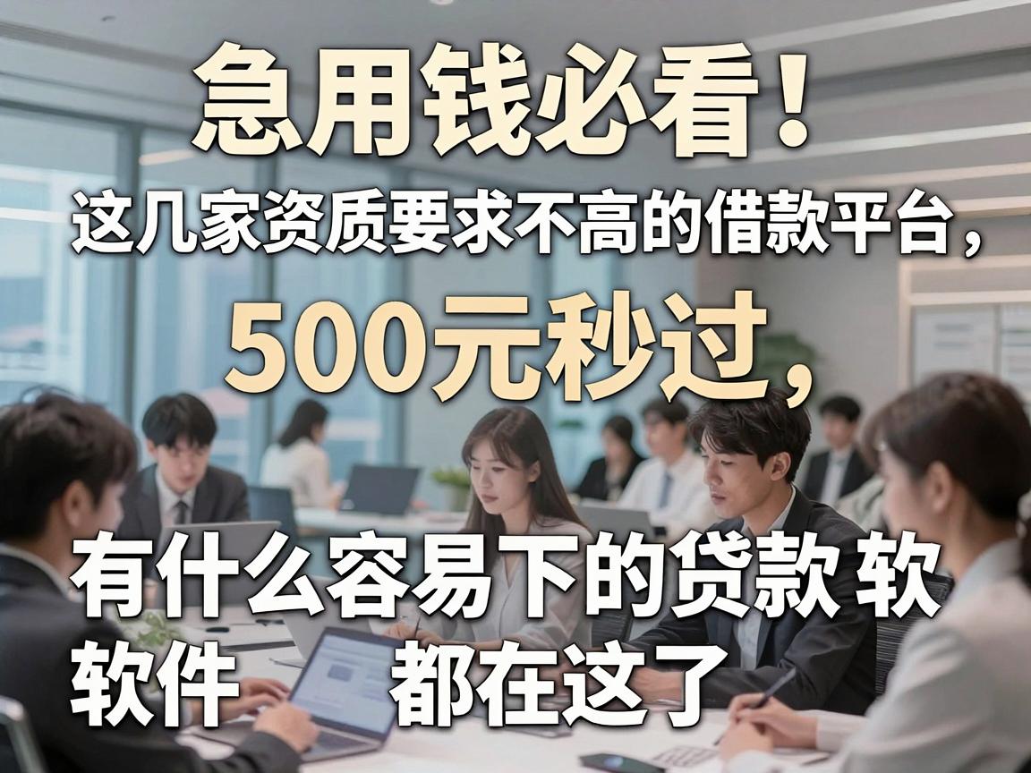 急用钱必看!这几家资质要求不高的借款平台,500元秒过,有什么容易下的贷款软件都在这了