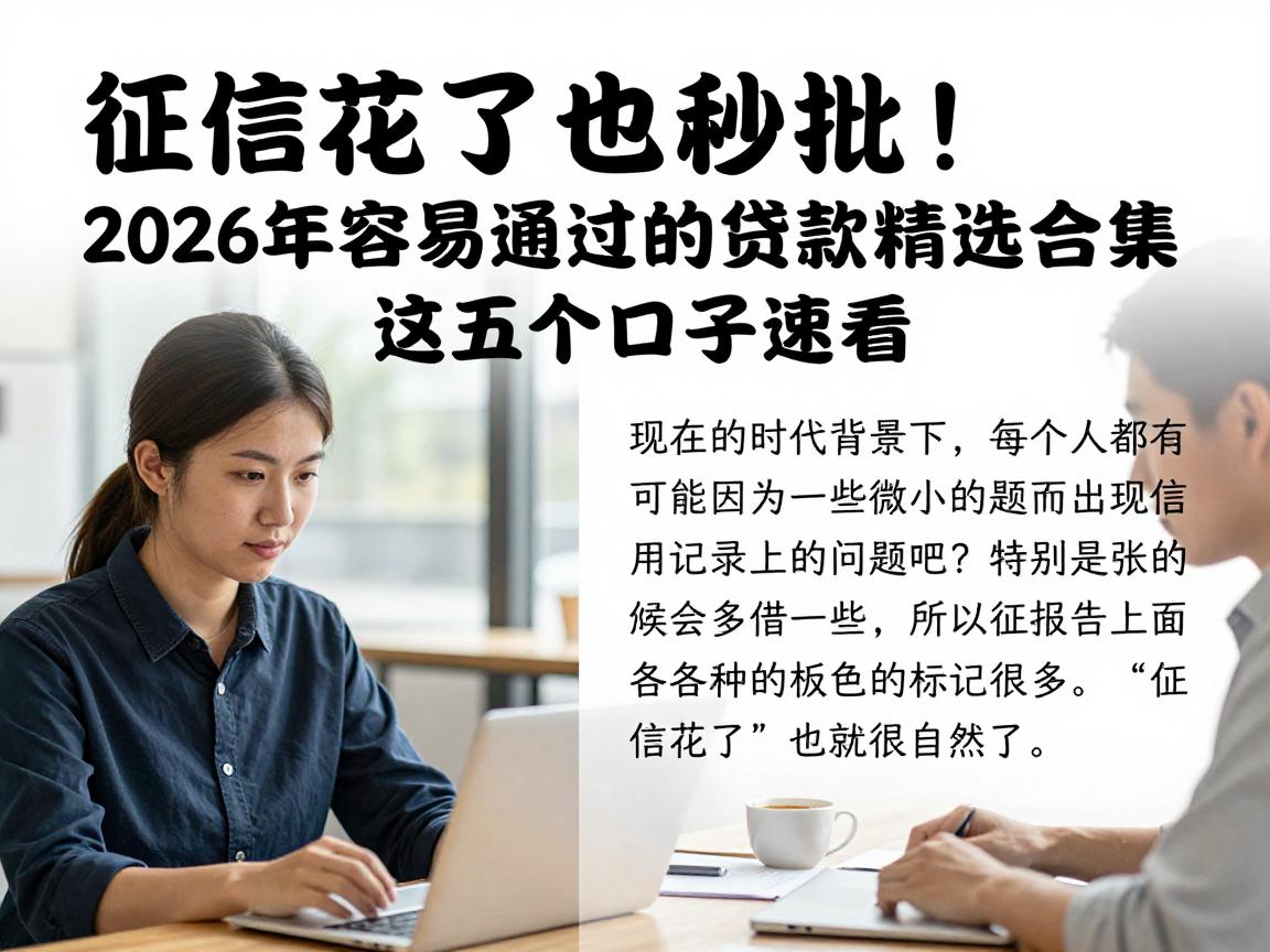 征信花了也能秒批!2026年容易通过的贷款精选合集,这五个口子速看