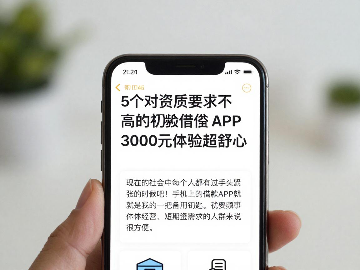 5个对资质要求不高的手机借钱APP,小额贷款3000元体验超舒心