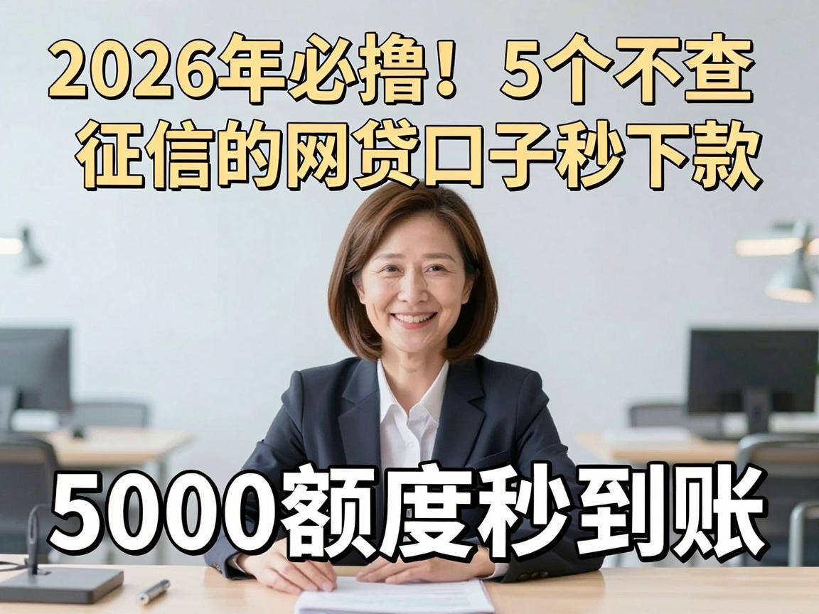 2026年必撸!5个不查征信的网贷口子秒下款,5000额度秒到账