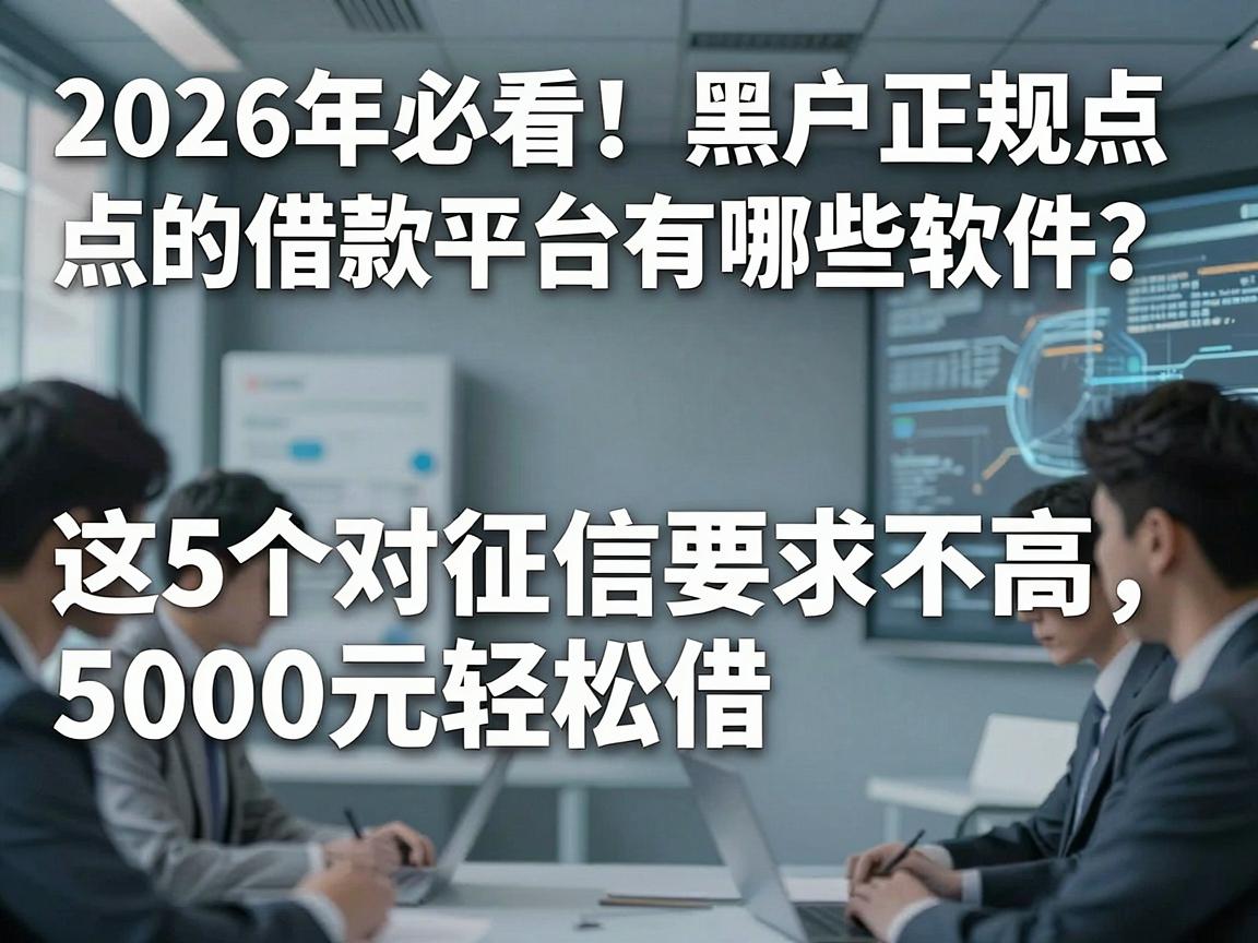 2026年必看!黑户正规点的借款平台有哪些软件?这5个对征信要求不高,5000元轻松借!