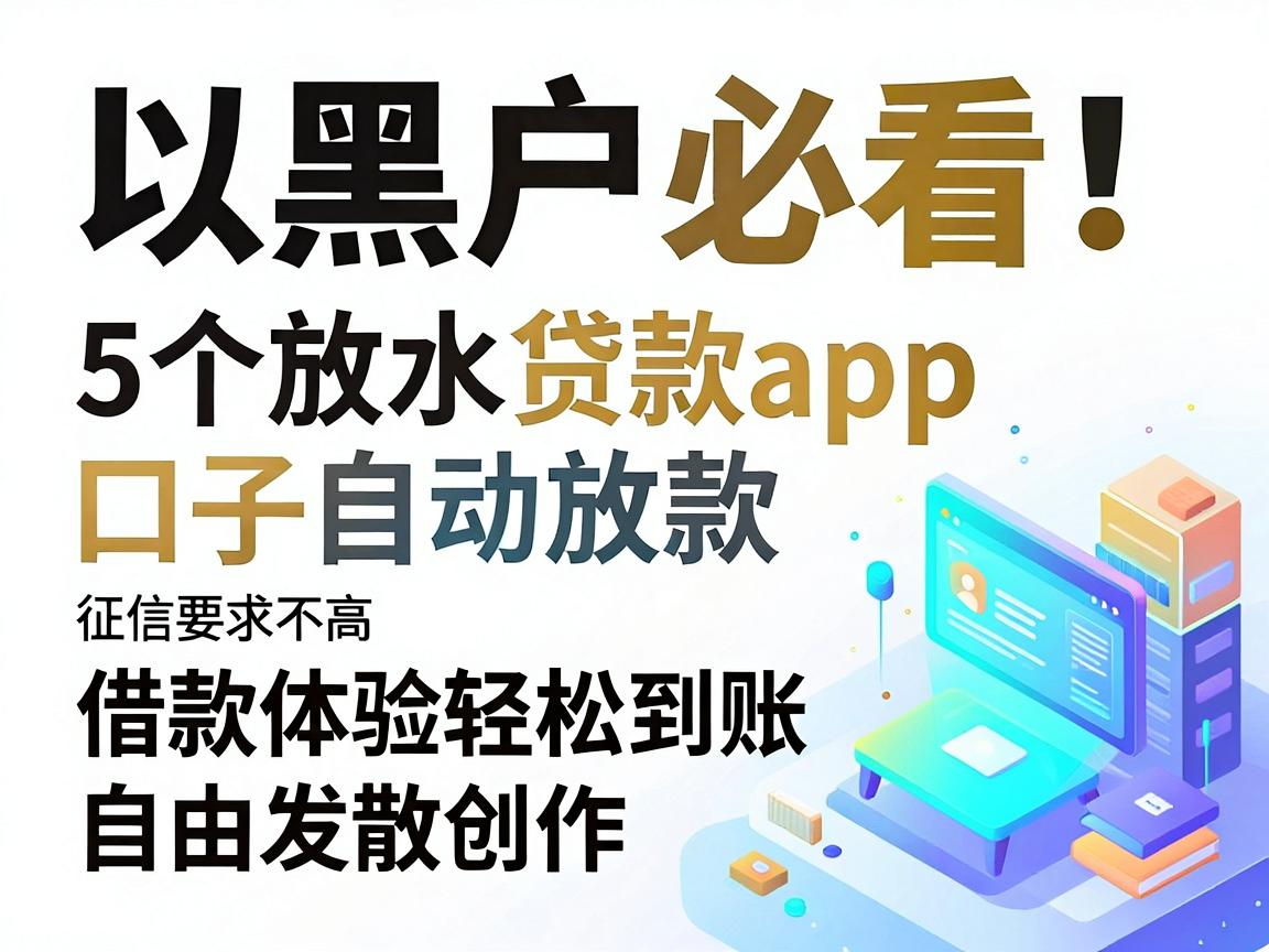 黑户必看！这5个放水贷款App口子自动放款，征信要求不高，借款体验轻松到账