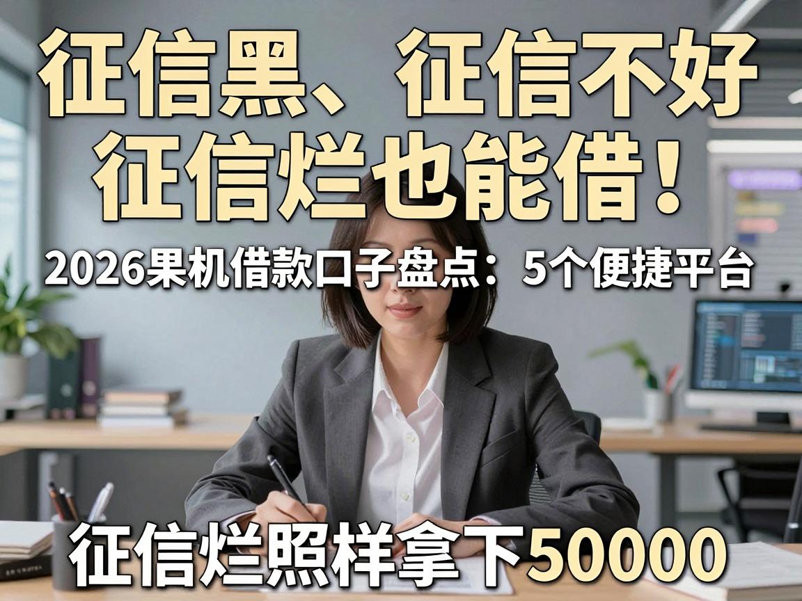 征信黑、征信不好、征信烂也能借！2026果机借款口子盘点：5个便捷平台，征信烂照样拿下50000
