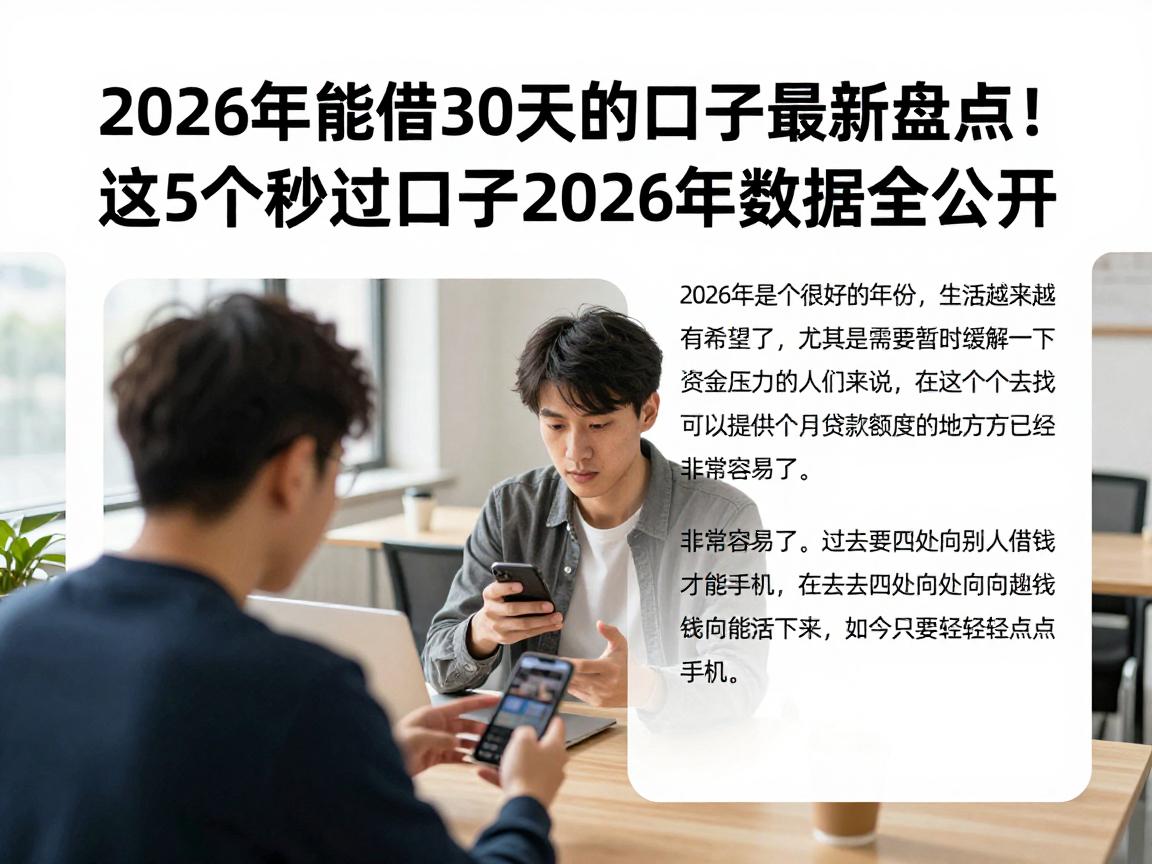 2026年能借30天的口子最新盘点！这5个秒过口子2026年数据全公开